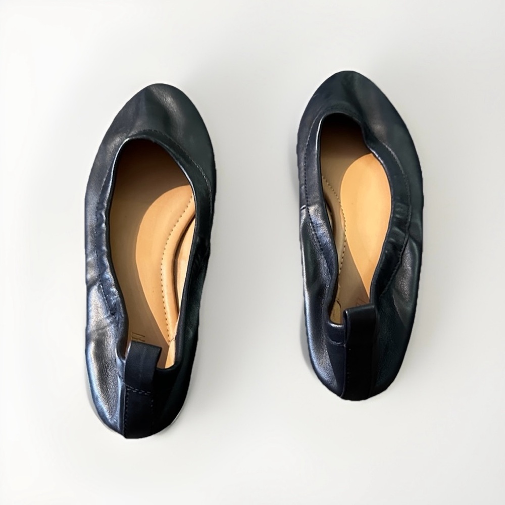 J. Crew Lizzie Leather Ballet Flats Black Women’s Size 8.5 - Picture 3 of 10